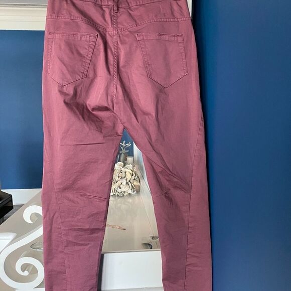 Manila Grace Chino Denim Burgundy - Picture 11 of 15